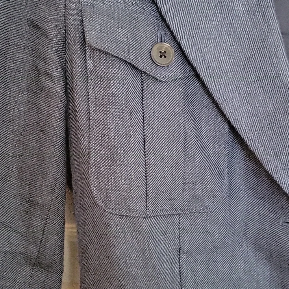 Banana Republic Linen Navy Blazer with Belt (Matching Pants Available) - Picture 4 of 6